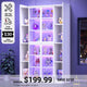 SEDETA 70.9 Inch Display Cabinet with Glass Doors 6 Tier Tall Bookcase with LED Lights Curio Cabinet with Adjustable Shelves