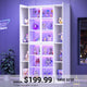 SEDETA 70.9 Inch Display Cabinet with Glass Doors 6 Tier Tall Bookcase with LED Lights Curio Cabinet with Adjustable Shelves