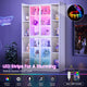 SEDETA® 70.9 Inch Bookcase with LED Lights Acrylic Transparent Display Cabinet with Glass Doors Curio Cabinet Adjustable Shelves