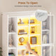SEDETA® 70.9 Inch Bookcase with LED Lights Acrylic Transparent Display Cabinet with Glass Doors Curio Cabinet Adjustable Shelves