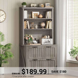 SEDETA 31.5 Inch Farmhouse Wood File Cabinet Office Lateral Filing Cabinet with 2 Drawer Storage Shelves Bookshelf Printer Stand fits Letter A4 Size