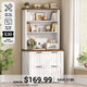 SEDETA® 31.5 Inch Farmhouse File Cabinet 2 Drawers Lateral File Cabinets with Bookshelf Storage Shelves Printer Stand fits Letter A4 Size