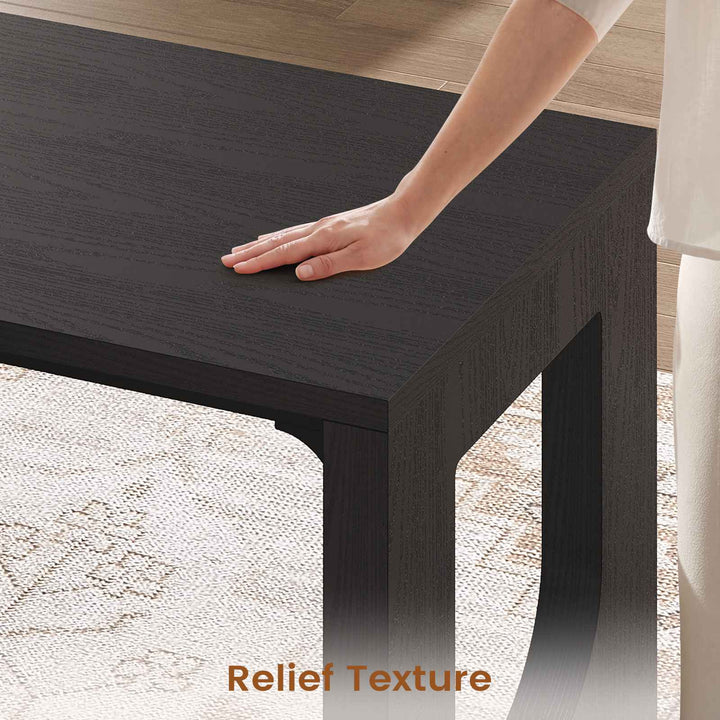 SEDETA 63 Inch Wood L Shaped Computer Desk with 3 Drawers Modern Executive Office Desk with U-Shaped Legs Relief Texture Power Outlet