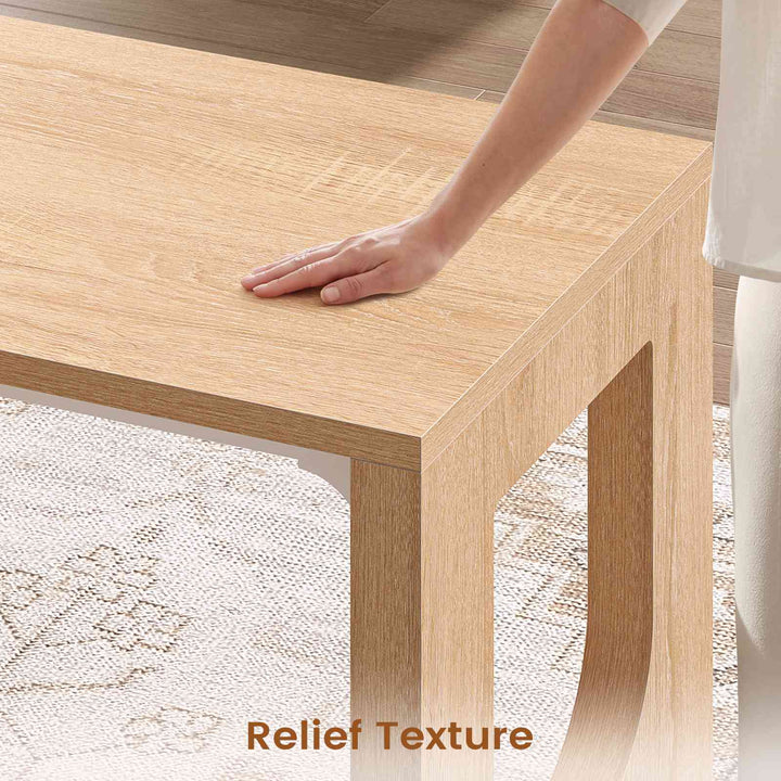 SEDETA 63 Inch Wood L Shaped Computer Desk with 3 Drawers Modern Executive Office Desk with U-Shaped Legs Relief Texture Power Outlet