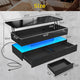 SEDETA | 47.2 Inch 2 Drawers Lift Top Coffee Table with LED Light Coffee Table with Power Outlet Coffee Tables with Storage for Living Room|