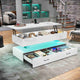 SEDETA | 47.2 Inch 2 Drawers Lift Top Coffee Table with LED Light Coffee Table with Power Outlet Coffee Tables with Storage for Living Room|