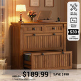 SEDETA® 33 Inch Farmhouse Filing Cabinets for Home Office fit Legal/Letter/A4 File Wood Office File Cabinet with Power Outlets Printer Stand 4 Drawers