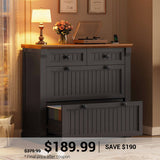 SEDETA | 33 Inch Wood Office File Cabinet with Power Outlets Printer Stand 4 Drawers Farmhouse Filing Cabinets for Home Office fit Legal/Letter/A4 File