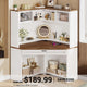 SEDETA | 31.5 Inch Corner Gaming Desk Computer Office Desk Small Space with Drawers Storage Shelves Hutch LED Lights Power Strip