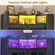 SEDETA 31.5 Inch Corner Small Computer Desk Gaming Desk with LED Lights Power Strip Drawers Storage Shelves Hutch for Home Office