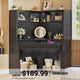 SEDETA | 31.5 Inch Corner Gaming Desk Computer Office Desk Small Space with Drawers Storage Shelves Hutch LED Lights Power Strip