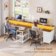 SEDETA® 94.5 Inch Long Office Computer Desk 2 Person Gaming Desk with Monitor Stand LED Lights 8 Drawers and Power Strip