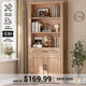 SEDETA 70 Inch Farmhouse Bookcases with Doors and Drawer Floor Standing 6 Shelf Display Storage Shelves