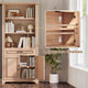SEDETA 70 Inch Farmhouse Bookcases with Doors and Drawer Floor Standing 6 Shelf Display Storage Shelves