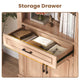 SEDETA 70 Inch Farmhouse Bookcases with Doors and Drawer Floor Standing 6 Shelf Display Storage Shelves
