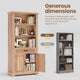 SEDETA 70 Inch Farmhouse Bookcases with Doors and Drawer Floor Standing 6 Shelf Display Storage Shelves