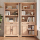 SEDETA 70 Inch Farmhouse Bookcases with Doors and Drawer Floor Standing 6 Shelf Display Storage Shelves