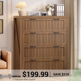 SEDETA | 33.5 Inch Farmhouse Cabinet Organizer with 4 Drawers Office File Cabinets for Letter/Legal/A4 Size File Filing Cabinet for Home Office