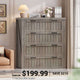 SEDETA | 33.5 Inch Farmhouse Cabinet Organizer with 4 Drawers Office File Cabinets for Letter/Legal/A4 Size File Filing Cabinet for Home Office