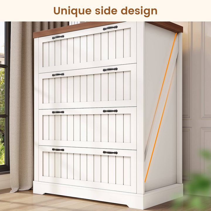 SEDETA 33.5 Inch Farmhouse 4 Drawer File Cabinet Filing Cabinet for Home Office Wood Office File Cabinets for Letter/Legal/A4 Size File Cabinet Organizer for Study Room Living Room