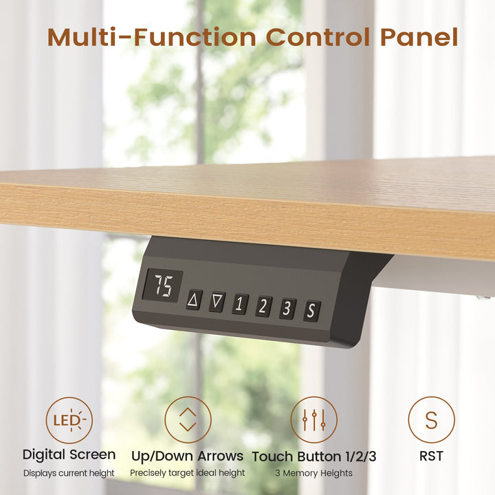 SEDETA 66.9 Inch L Shaped Electric Standing Desk with 6 Drawers Height Adjustable Corner Desk with Built-in Power Outlet Sit Stand Desk with 3 Memory Heights