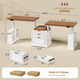 SEDETA | 98.4 Inch Electric Standing Desk Height Adjustable 2 Person Long Computer Desk Farmhouse with Power Outlets 3 Drawers Storage Cabinet