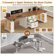 SEDETA | 98.4 Inch Electric Standing Desk Height Adjustable 2 Person Long Computer Desk Farmhouse with Power Outlets 3 Drawers Storage Cabinet
