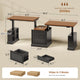 SEDETA | 98.4 Inch Electric Standing Desk Height Adjustable 2 Person Long Computer Desk Farmhouse with Power Outlets 3 Drawers Storage Cabinet