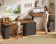 SEDETA | 98.4 Inch Electric Standing Desk Height Adjustable 2 Person Long Computer Desk Farmhouse with Power Outlets 3 Drawers Storage Cabinet