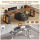 SEDETA | 98.4 Inch Electric Standing Desk Height Adjustable 2 Person Long Computer Desk Farmhouse with Power Outlets 3 Drawers Storage Cabinet