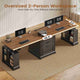 SEDETA | 98.4 Inch Electric Standing Desk Height Adjustable 2 Person Long Computer Desk Farmhouse with Power Outlets 3 Drawers Storage Cabinet