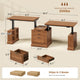 SEDETA | 98.4 Inch Electric Standing Desk Height Adjustable 2 Person Long Computer Desk Farmhouse with Power Outlets 3 Drawers Storage Cabinet