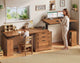 SEDETA | 98.4 Inch Electric Standing Desk Height Adjustable 2 Person Long Computer Desk Farmhouse with Power Outlets 3 Drawers Storage Cabinet
