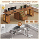 SEDETA | 98.4 Inch Electric Standing Desk Height Adjustable 2 Person Long Computer Desk Farmhouse with Power Outlets 3 Drawers Storage Cabinet