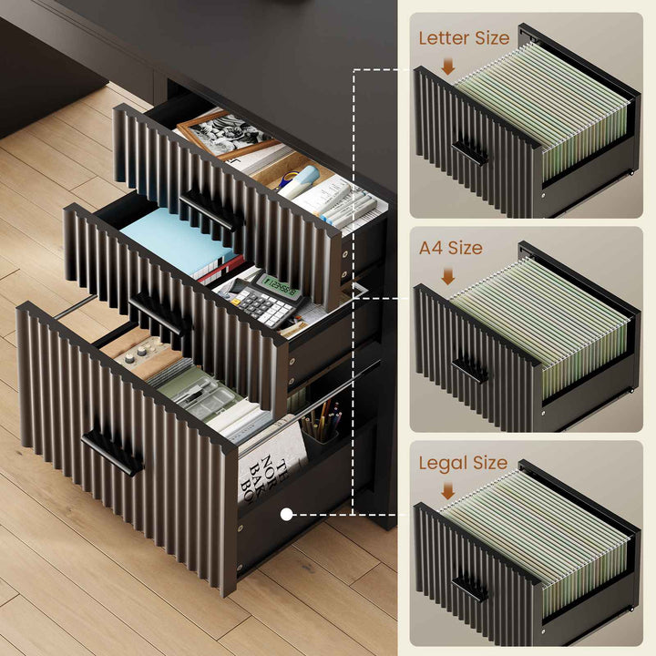 SEDETA | 63 Inch Fluted Two Person Desk with Power Outlet Height Adjustable Home Office Executive Desk with Drawers and Shelves L Shaped Electric Standing Desk for Home Office