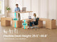 SEDETA | 63 Inch Fluted Two Person Desk with Power Outlet Height Adjustable Home Office Executive Desk with Drawers and Shelves L Shaped Electric Standing Desk for Home Office