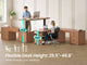SEDETA | 63 Inch Fluted Two Person Desk with Power Outlet Height Adjustable Home Office Executive Desk with Drawers and Shelves L Shaped Electric Standing Desk for Home Office