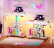 SEDETA | 31.5 Inch Height Adjustable Desk with Pegboard RGB LED Light Rolling Computer PC Desk with Storage Shelves Small Standing Gaming Desk with Power Outlet for Small Spaces
