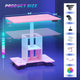 SEDETA | 31.5 Inch Height Adjustable Desk with Pegboard RGB LED Light Rolling Computer PC Desk with Storage Shelves Small Standing Gaming Desk with Power Outlet for Small Spaces