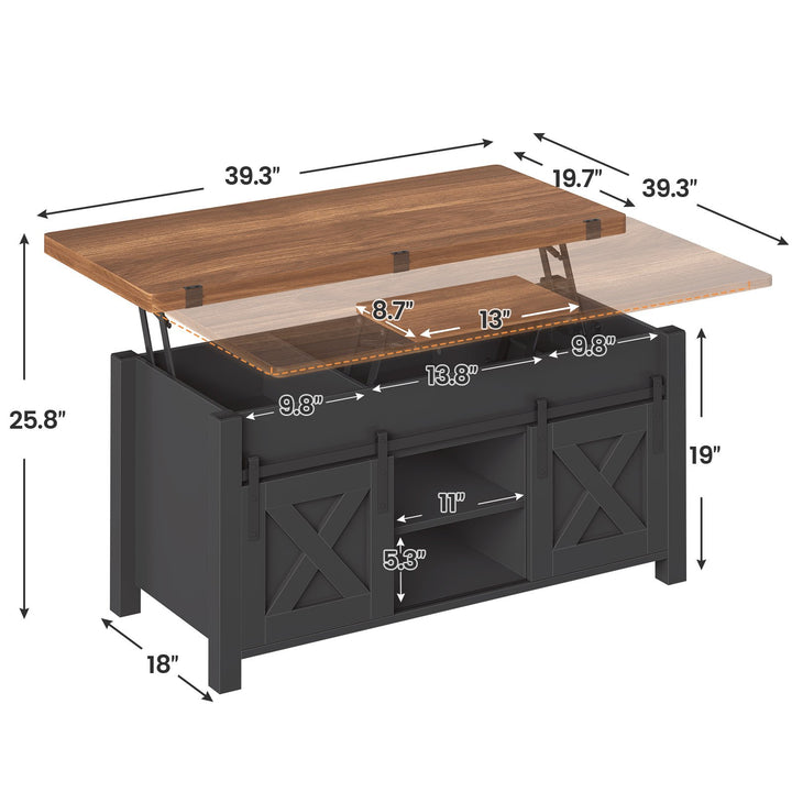 SEDETA 40 Inch Lift Top Coffee Table 4 in 1 Multi-Function Convertible Coffee Tables