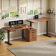 SEDETA 94 Inch Electric Height Adjustable Standing Desk Two Person Long Computer Office Desk with 4 Drawers Cable Management 2 Power Outlets CPU Stand