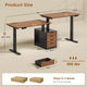 SEDETA 94 Inch Electric Height Adjustable Standing Desk Two Person Long Computer Office Desk with 4 Drawers Cable Management 2 Power Outlets CPU Stand