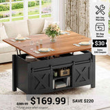 SEDETA® 40 Inch Lift Top Coffee Table Farmhouse 4 in 1 Multi-Function for Living Room