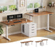 SEDETA 94 Inch Electric Height Adjustable Standing Desk Two Person Long Computer Office Desk with 4 Drawers Cable Management 2 Power Outlets CPU Stand