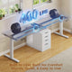 SEDETA 94 Inch Electric Height Adjustable Standing Desk Two Person Long Computer Office Desk with 4 Drawers Cable Management 2 Power Outlets CPU Stand