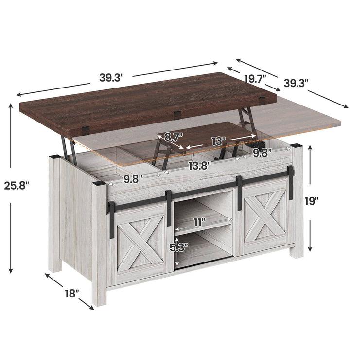 SEDETA 40 Inch Lift Top Coffee Table 4 in 1 Multi-Function Convertible Coffee Tables