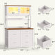 SEDETA 31.5 Inch 5 Drawer File Cabinet with Power Strip Filing Cabinet fits Legal Letter A4 Size File for Home Office with Printer Stand LED Lights and Storage Shelf