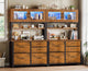 SEDETA 31.5 Inch 5 Drawer File Cabinet with Power Strip Filing Cabinet fits Legal Letter A4 Size File for Home Office with Printer Stand LED Lights and Storage Shelf