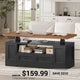 SEDETA | 47.2 Inch Farmhouse Lift Top Coffee Table Electric Standing Coffee Desk Height Adjustable with Power Outlet Storage Drawers Shelves