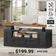 SEDETA 47.2 Inch Electric Standing Coffee Table with Storage Farmhouse Lift Top Coffee Table with Drawers and Open Shelves Height Adjustable Power Outlet